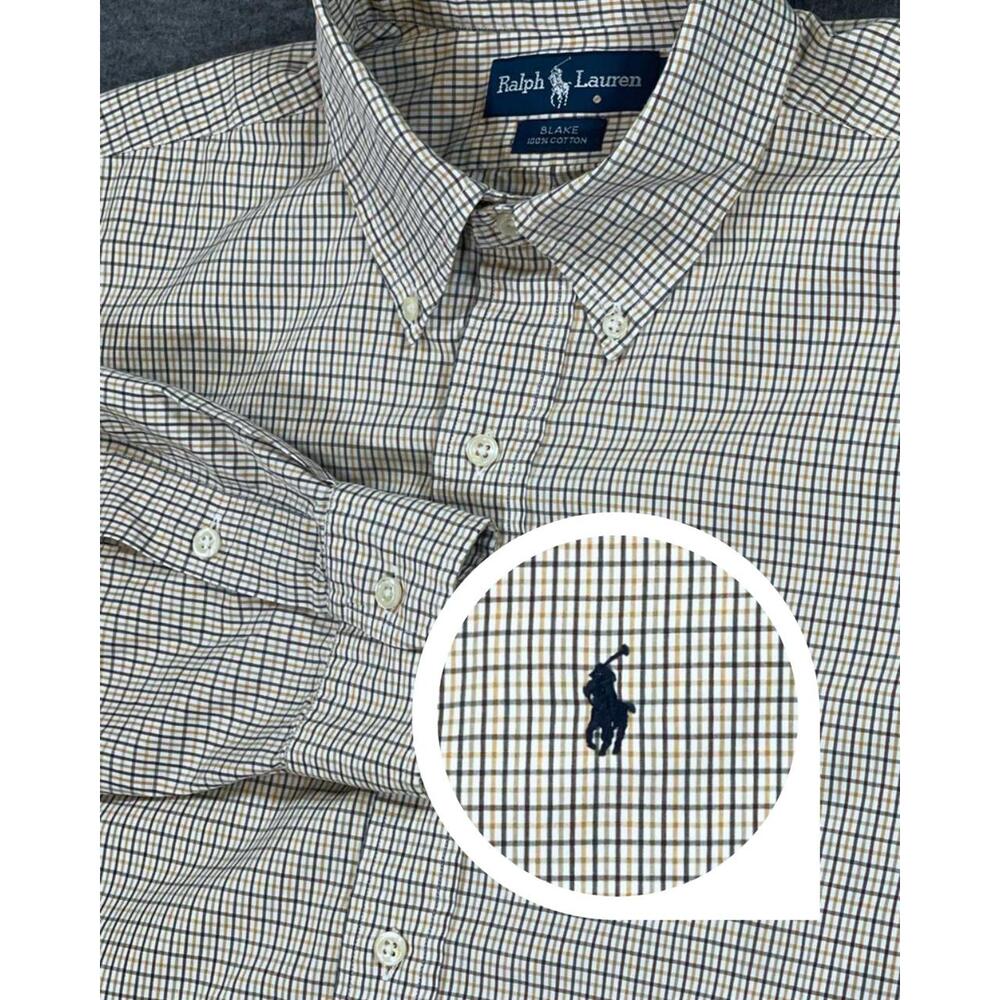 Ralph Lauren Blake Men’s Button-Up Shirt Size Large w/ Navy Pony Logo